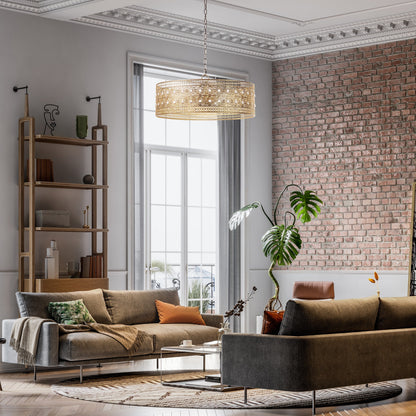 River of Goods Bryar Lustre en laiton et cristal à 3 lumières de 23,5 W - 23,5 x 23,5 x 61,5