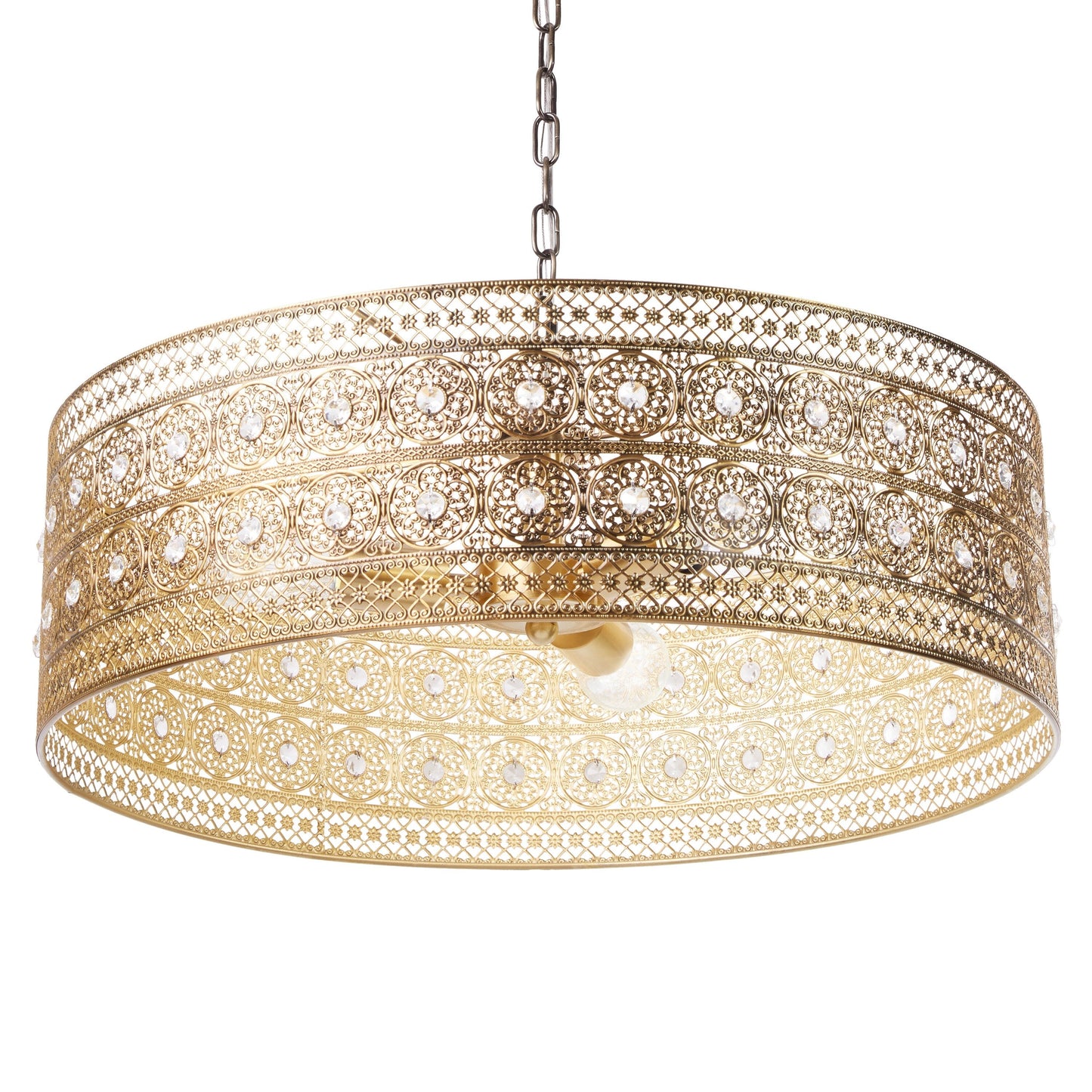 River of Goods Bryar Lustre en laiton et cristal à 3 lumières de 23,5 W - 23,5 x 23,5 x 61,5