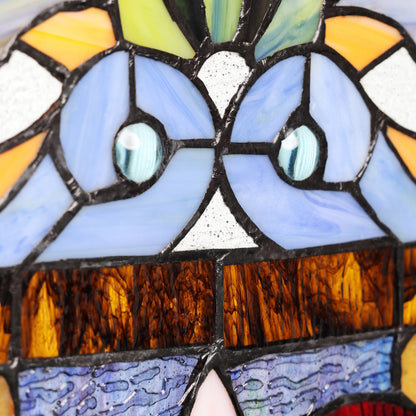 Panneau de fenêtre en verre dépoli à motifs de fleur de lis de style victorien de River of Goods - 24,1L x 0,6W x 91,4H (cm)