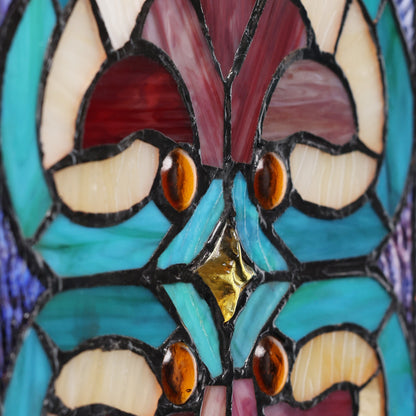 Panneau de fenêtre en verre dépoli à motifs de fleur de lis de style victorien de River of Goods - 24,1L x 0,6W x 91,4H (cm)