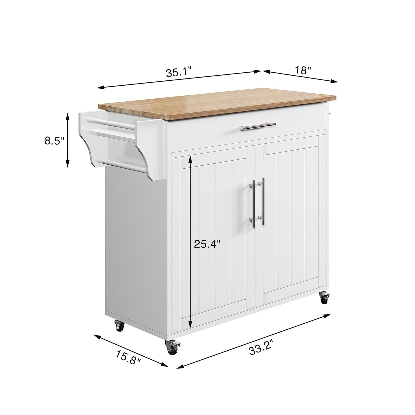 Îlot roulant de cuisine avec armoire de rangement