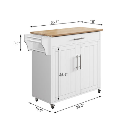 Îlot roulant de cuisine avec armoire de rangement
