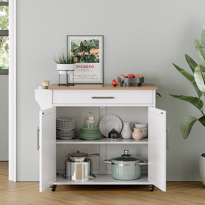 Îlot roulant de cuisine avec armoire de rangement