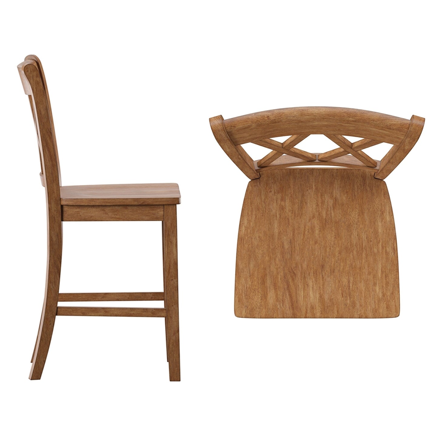 Chaises de bar Ronda à dossier double en X (lot de 2)