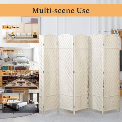 Paravent pliable, séparateur de pièce, hauteur 1,8 m, en fibre tressée, à poser au sol, pour plus d'intimité