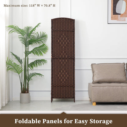Paravent pliable, séparateur de pièce, hauteur 1,8 m, en fibre tressée, à poser au sol, pour plus d'intimité