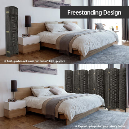 Paravent pliable, séparateur de pièce, hauteur 1,8 m, en fibre tressée, à poser au sol, pour plus d'intimité