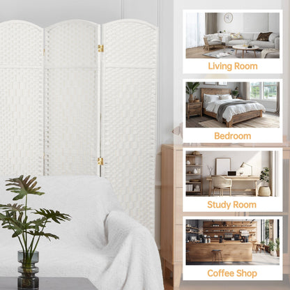 Paravent pliable, séparateur de pièce, hauteur 1,8 m, en fibre tressée, à poser au sol, pour plus d'intimité