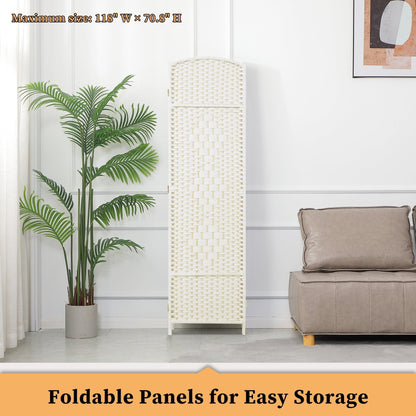 Paravent pliable, séparateur de pièce, hauteur 1,8 m, en fibre tressée, à poser au sol, pour plus d'intimité