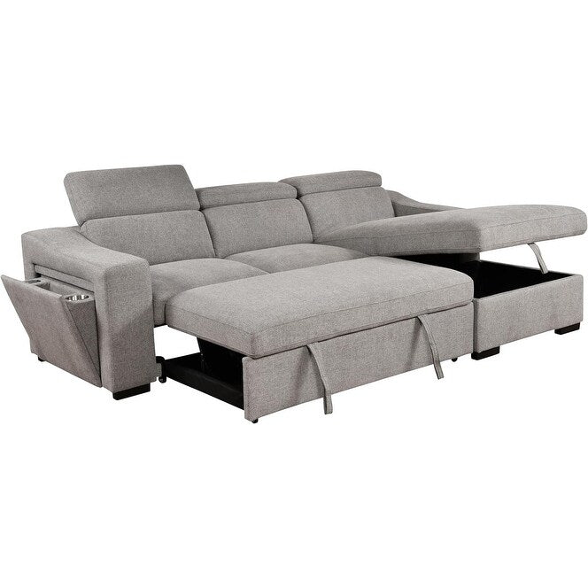 Roomfitters 103 Canapé Sectionnel Convertible avec Chaise Longue de Rangement, Appuie-Têtes Réglables, Canapé d'Angle Couchage en Forme de L