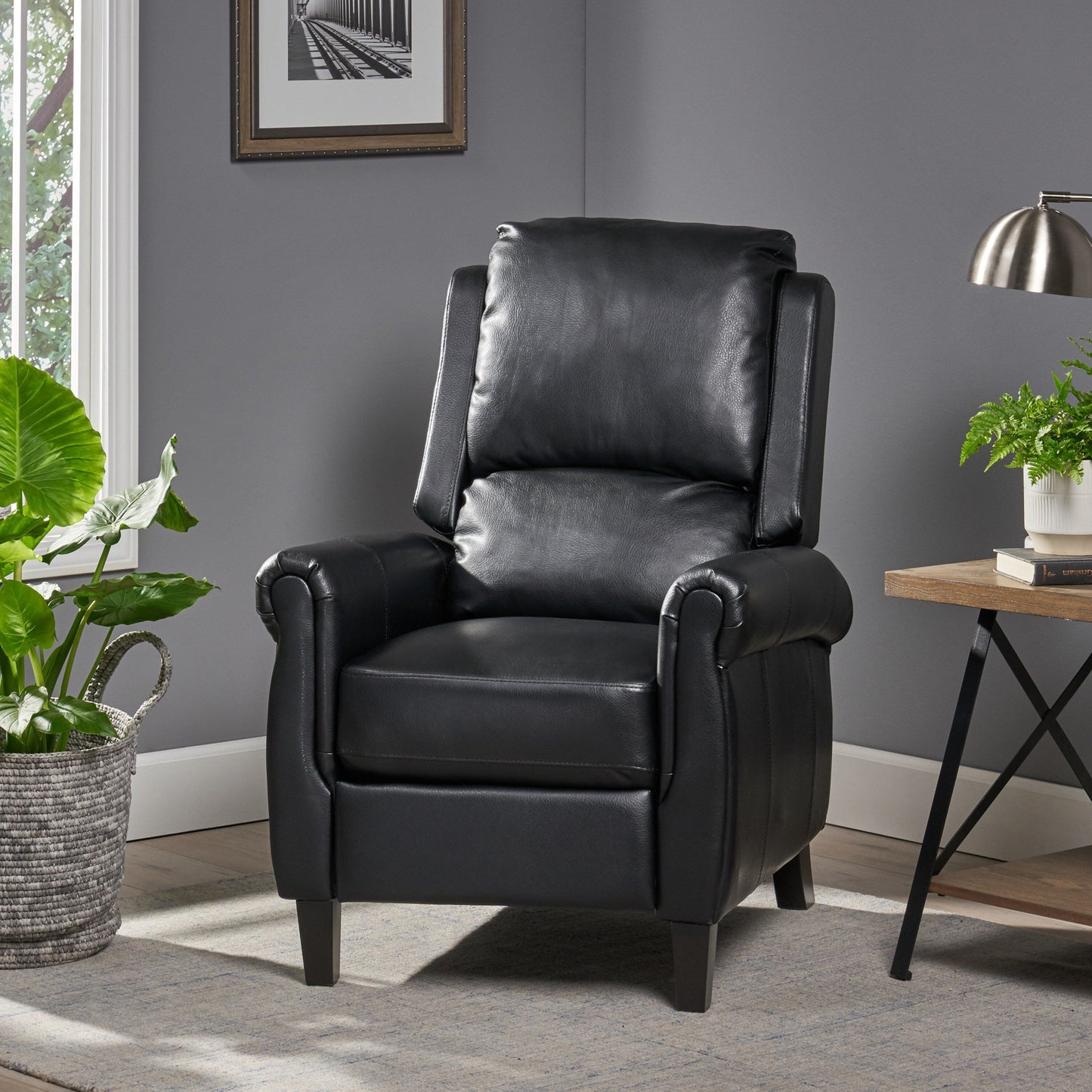 Fauteuil inclinable à dossier basculant en cuir PU Roomfitters Ultimate Comfort, fauteuil inclinable luxueux pour salon ou chambre à coucher