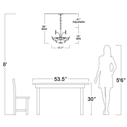 Luminaire Rosa à 6 lumières, en cristal de champagne, couleur argent brossé, en forme de fleur.