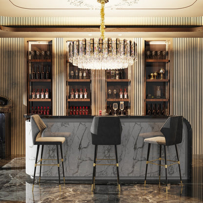 Suspension lumineuse en cristal à plusieurs couches, ronde et brillante, avec éclairage à 3 couleurs.