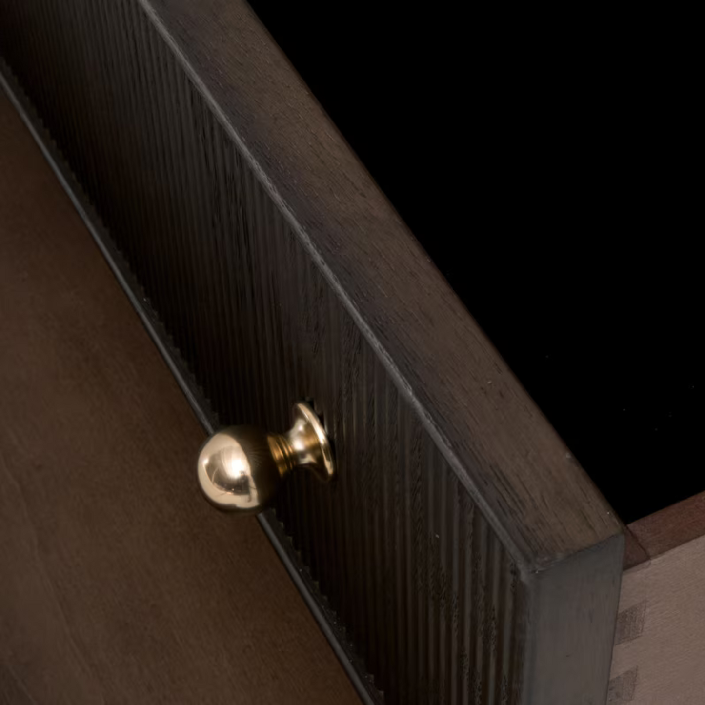 Table de chevet Rowan avec étagères ouvertes et 2 tiroirs