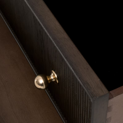 Table de chevet Rowan avec étagères ouvertes et 2 tiroirs