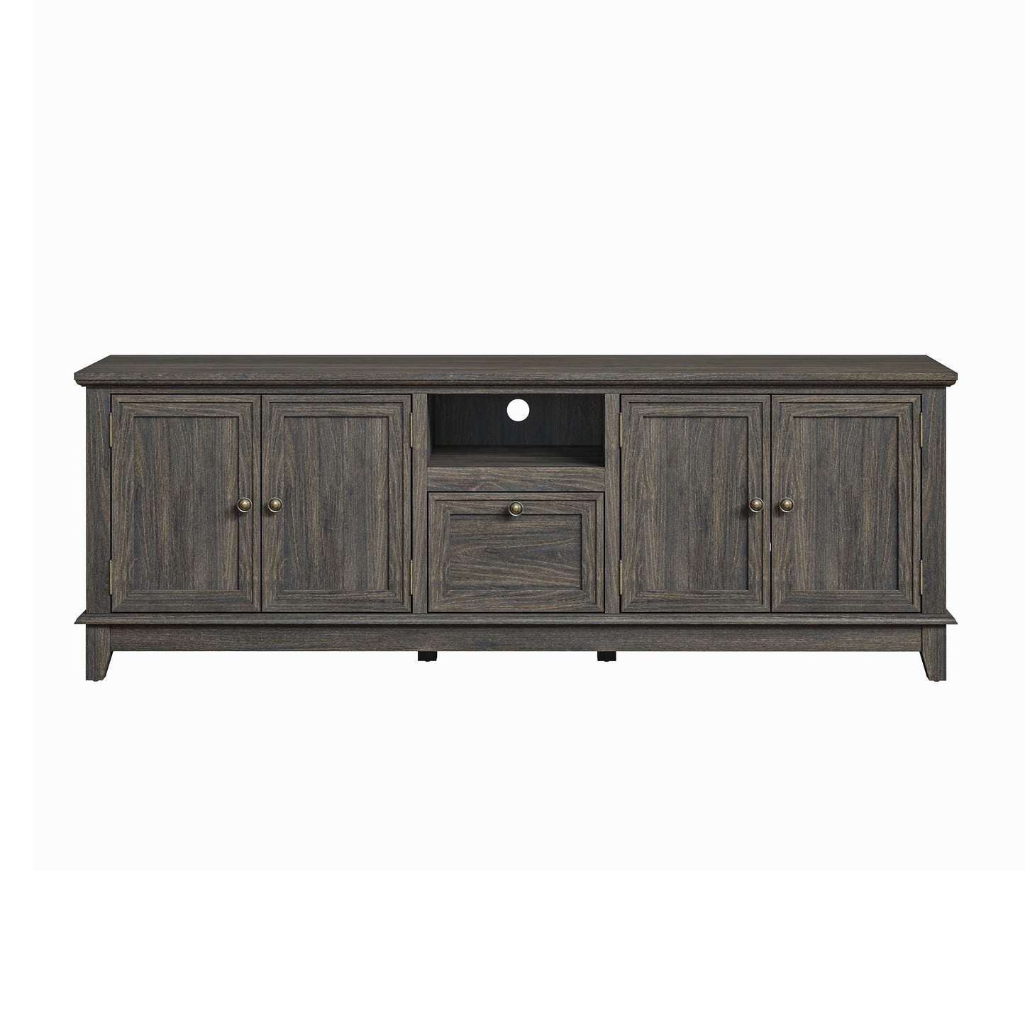 Meuble TV rustique de 183 cm (72 pouces) avec étagères réglables et rangement caché - 183 cm de largeur