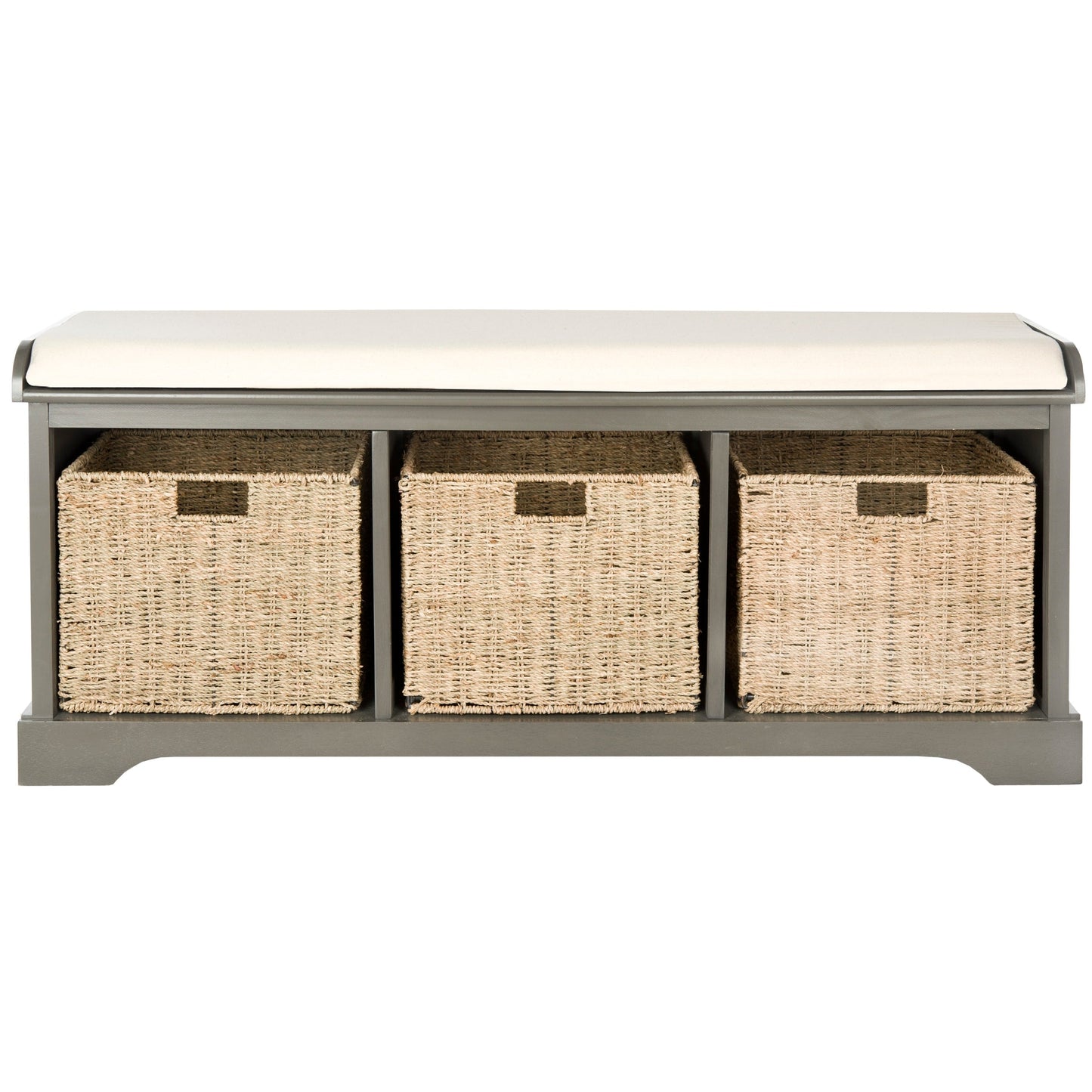 Banc de rangement SAFAVIEH Eola gris/blanc - 47 x 16,1 x 19,9 - 47Lx16Px20H