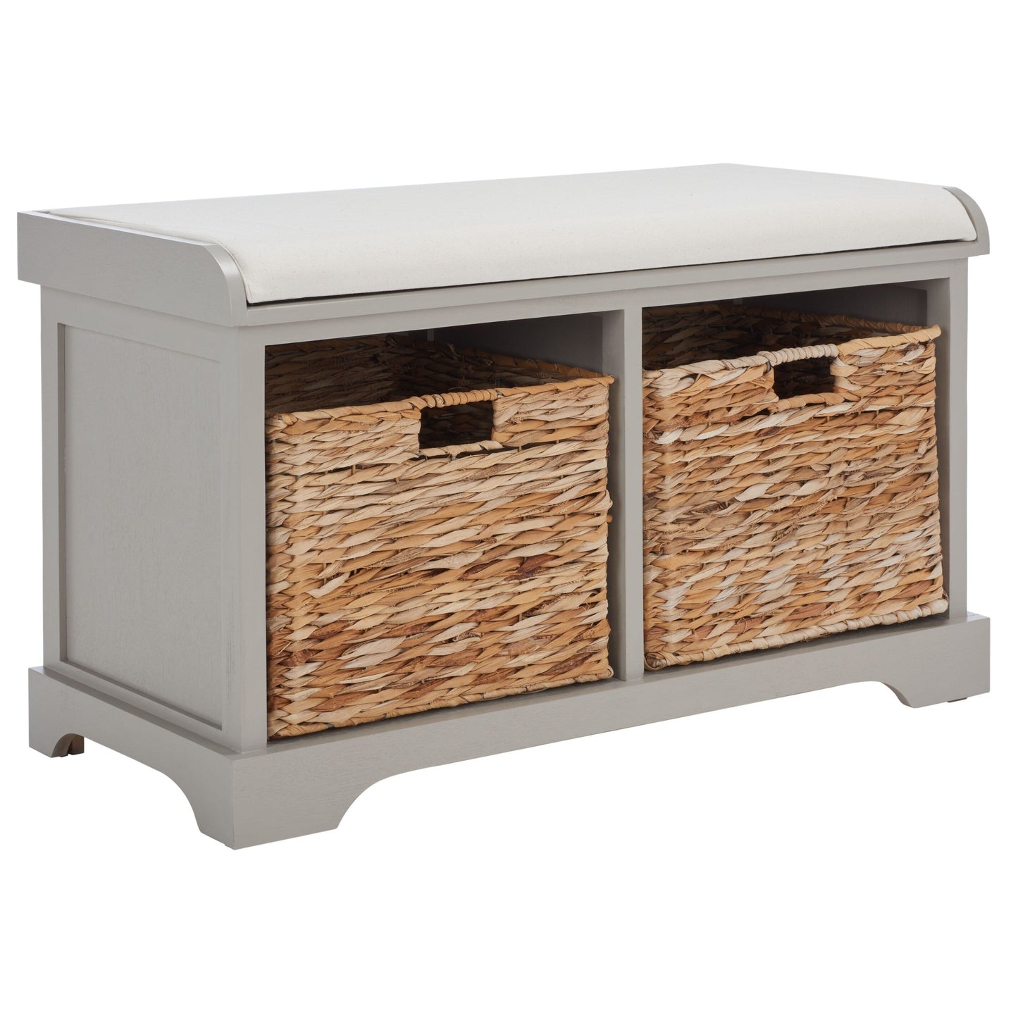 Banc-pouf SAFAVIEH Euphemia en osier brun - 85 x 41 x 50 cm - 86L x 41P x 50H