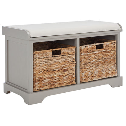 Banc-pouf SAFAVIEH Euphemia en osier brun - 85 x 41 x 50 cm - 86L x 41P x 50H