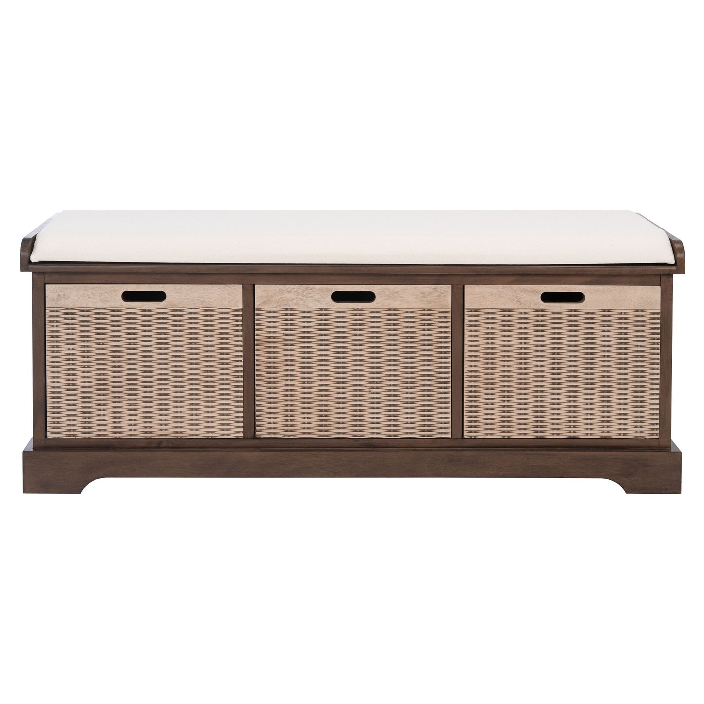Banc de rangement avec 3 tiroirs et coussin SAFAVIEH Fiorello - 120 L x 38 l x 48 h - 120Lx38Lx48H