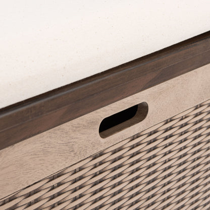 Banc de rangement avec 3 tiroirs et coussin SAFAVIEH Fiorello - 120 L x 38 l x 48 h - 120Lx38Lx48H