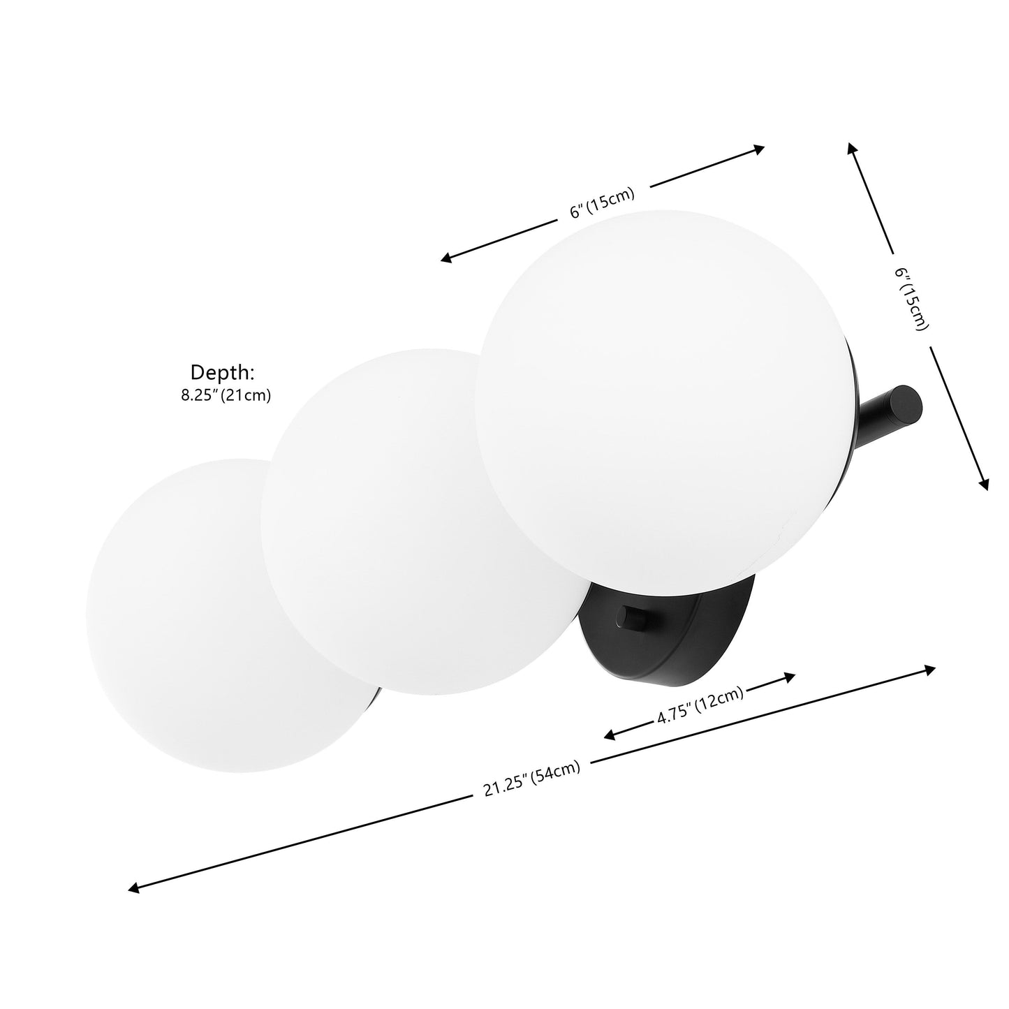 Applique murale Lambrini 21 traditionnelle de SAFAVIEH (3 ampoules) - 6 W x 8 P x 21 H - 21Lx8Px6H