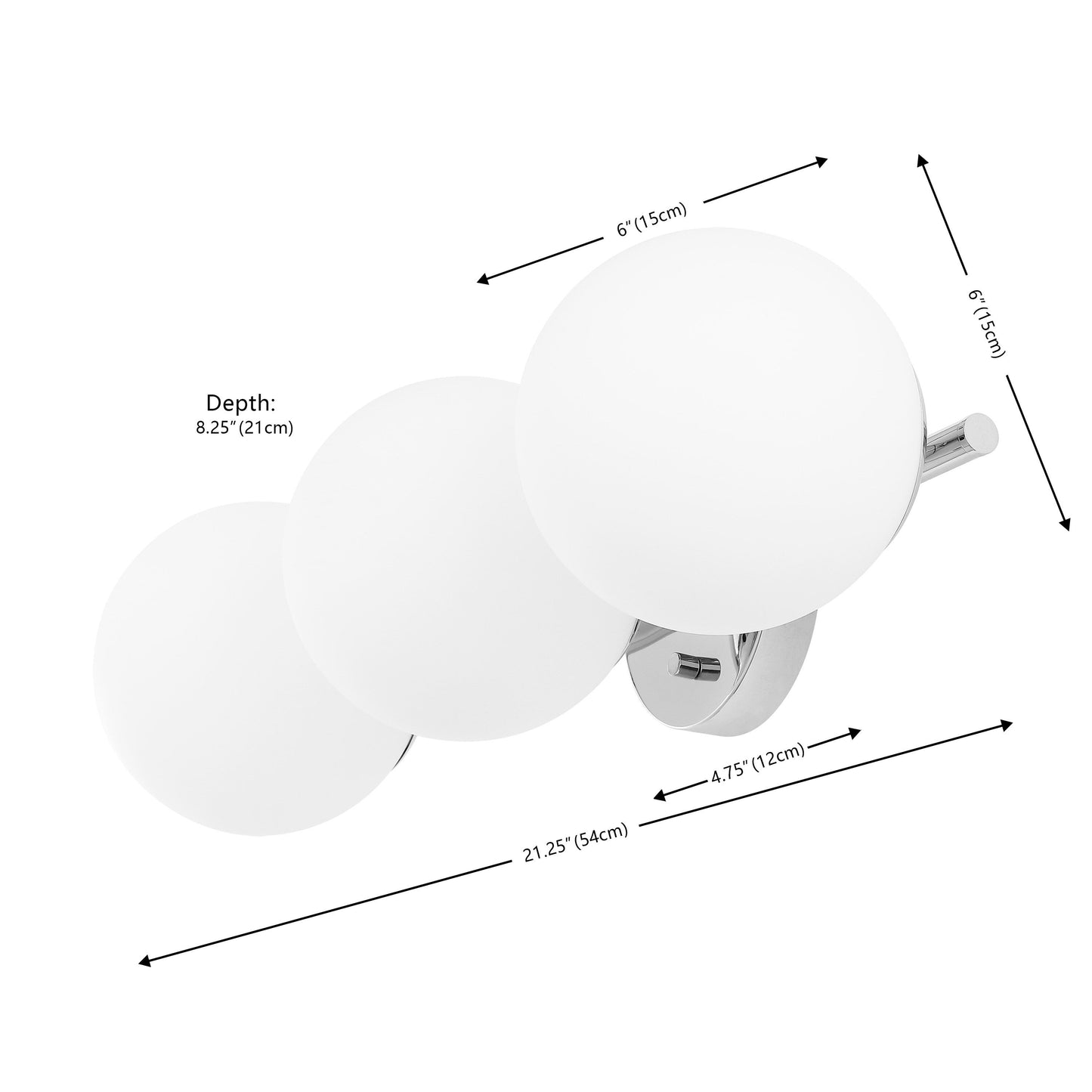 Applique murale Lambrini 21 traditionnelle de SAFAVIEH (3 ampoules) - 6 W x 8 P x 21 H - 21Lx8Px6H