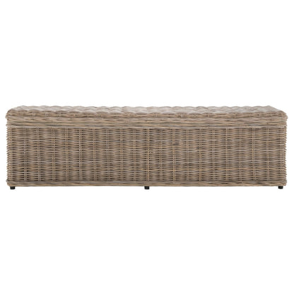 Coffre de rangement en rotin naturel gris SAFAVIEH Marcelien - 63 x 18,1 x 18,7 - 63Lx18Px19H