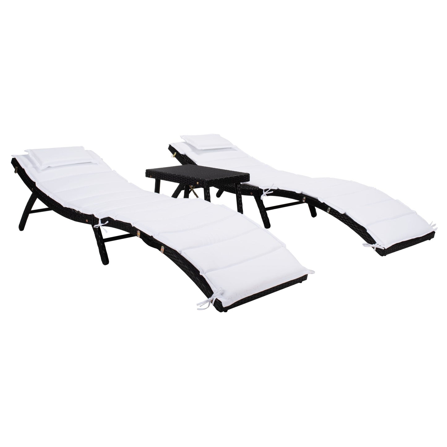 Ensemble de chaises longues de jardin Blaguna 3 pièces de SAFAVIEH - 83L x 20P x 24H (dimensions en pouces)
