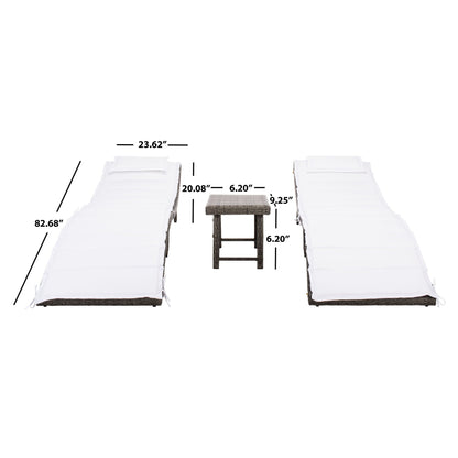 Ensemble de chaises longues de jardin Blaguna 3 pièces de SAFAVIEH - 83L x 20P x 24H (dimensions en pouces)