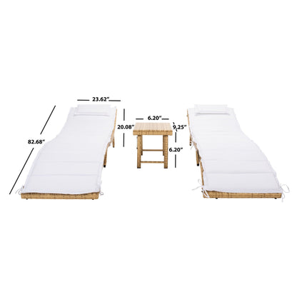 Ensemble de chaises longues de jardin Blaguna 3 pièces de SAFAVIEH - 83L x 20P x 24H (dimensions en pouces)