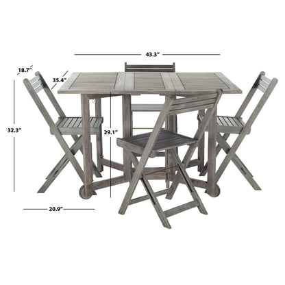 Ensemble de table de jardin SAFAVIEH Brandy 5 pièces - 109L x 89P x 74H (cm)