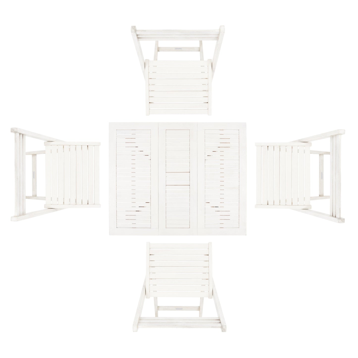 Ensemble de table de jardin SAFAVIEH Brandy 5 pièces - 109L x 89P x 74H (cm)