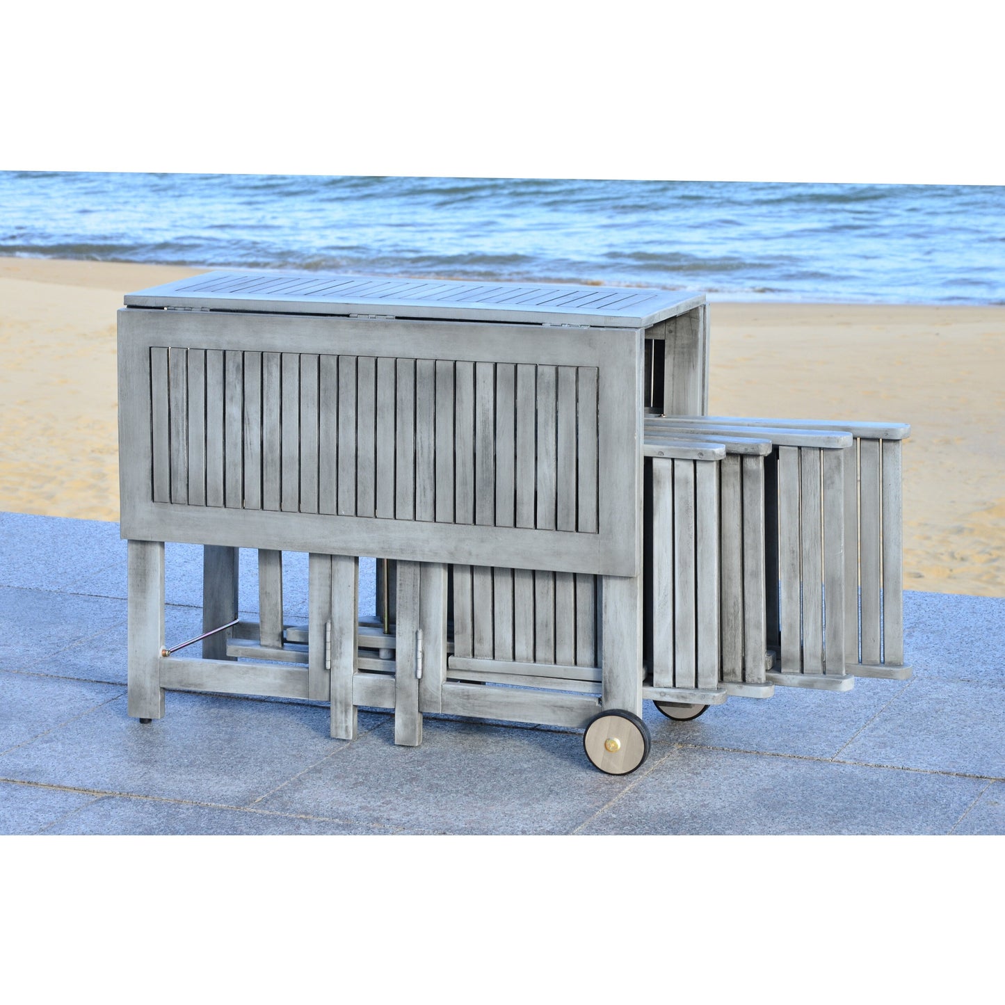 Ensemble de table de jardin SAFAVIEH Brandy 5 pièces - 109L x 89P x 74H (cm)