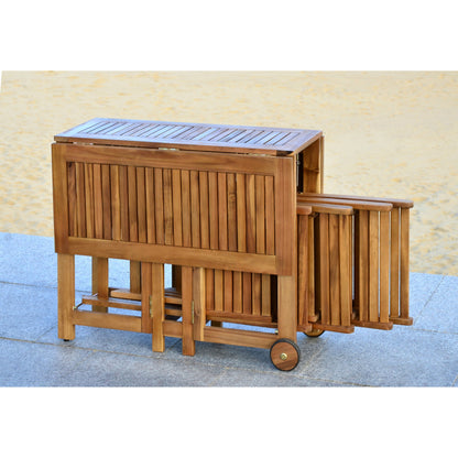 Ensemble de table de jardin SAFAVIEH Brandy 5 pièces - 109L x 89P x 74H (cm)