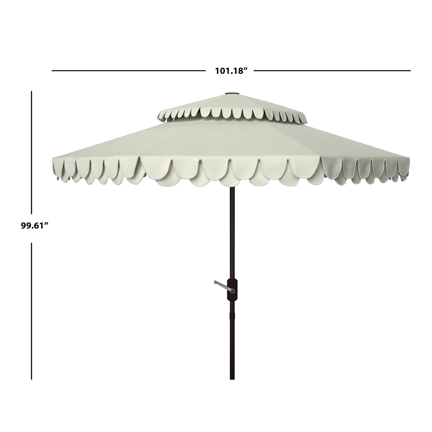 Parasol de jardin SAFAVIEH Kjerstin Valance 9 pieds à double toit