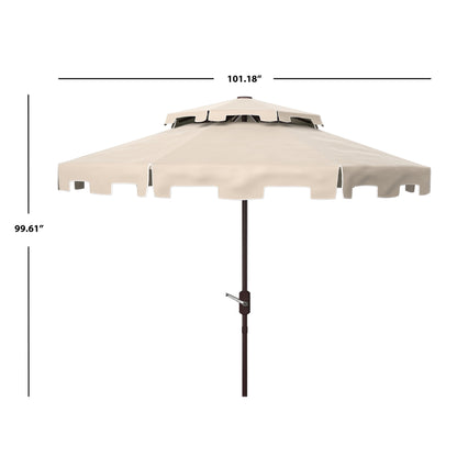Parasol de jardin SAFAVIEH Livia 9 pieds à double toit, pied non inclus.