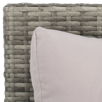 SAFAVIEH Taniyah, méridienne en osier d'extérieur avec coussins et oreillers - 135L x 71P x 157H (cm)