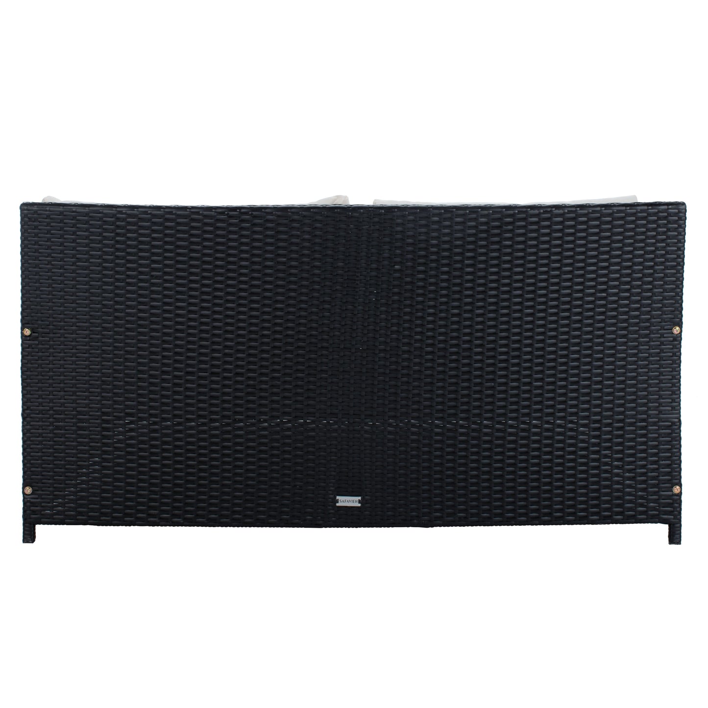 SAFAVIEH Taniyah, méridienne en osier d'extérieur avec coussins et oreillers - 135L x 71P x 157H (cm)