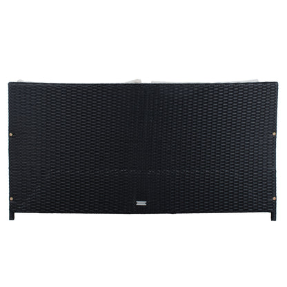 SAFAVIEH Taniyah, méridienne en osier d'extérieur avec coussins et oreillers - 135L x 71P x 157H (cm)