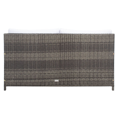 SAFAVIEH Taniyah, méridienne en osier d'extérieur avec coussins et oreillers - 135L x 71P x 157H (cm)