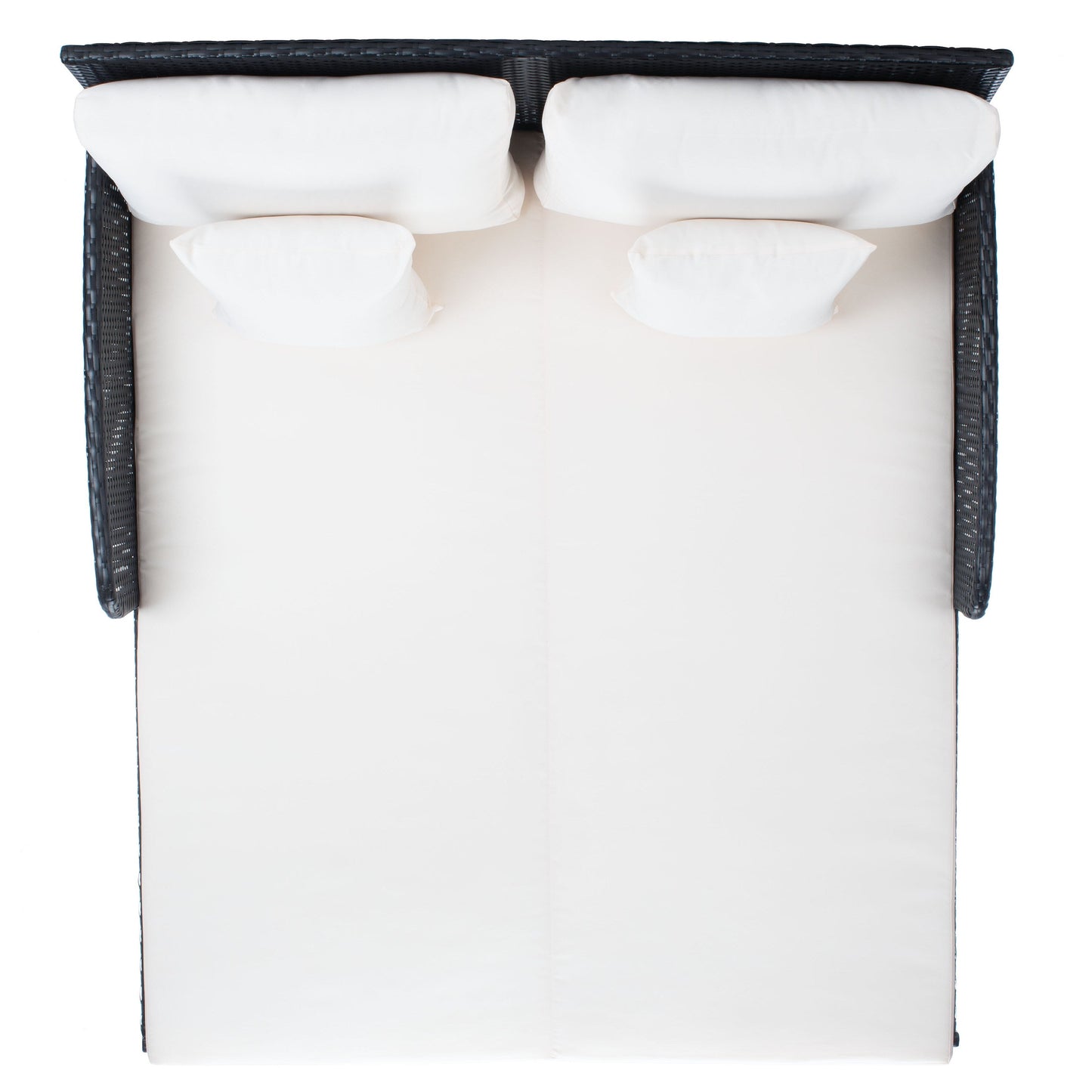 SAFAVIEH Taniyah, méridienne en osier d'extérieur avec coussins et oreillers - 135L x 71P x 157H (cm)