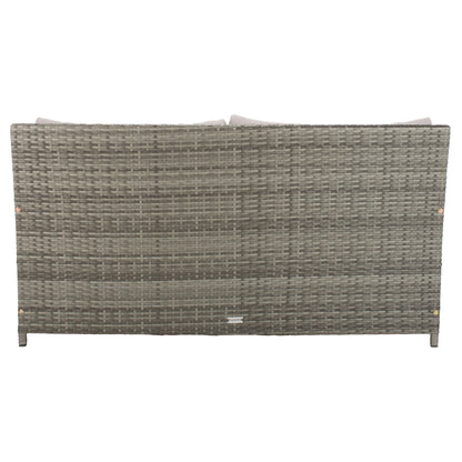 SAFAVIEH Taniyah, méridienne en osier d'extérieur avec coussins et oreillers - 135L x 71P x 157H (cm)