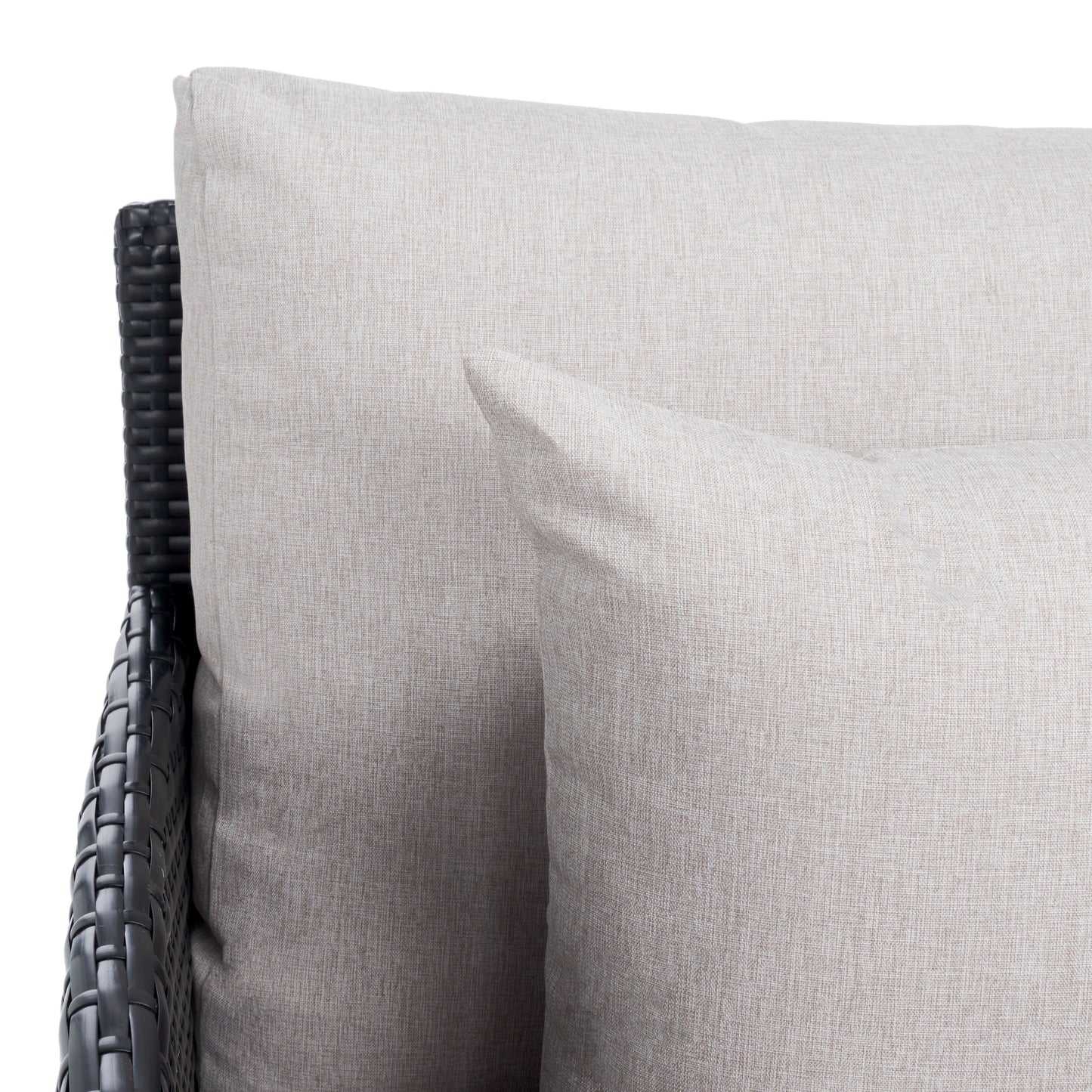 SAFAVIEH Taniyah, méridienne en osier d'extérieur avec coussins et oreillers - 135L x 71P x 157H (cm)