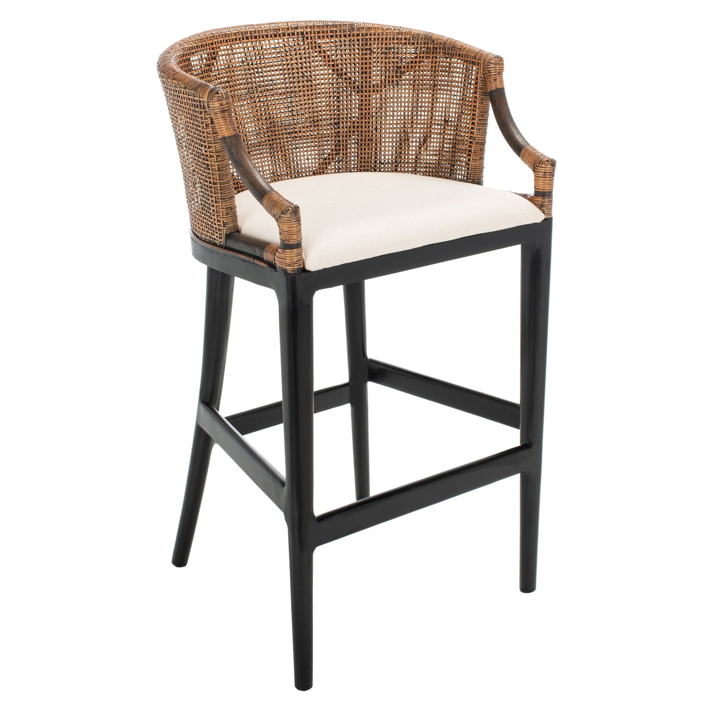 Tabouret de bar en rotin SAFAVIEH Virona de 76 cm (30 pouces) - 56,6 x 52,1 x 99 cm (22,3 L x 20,5 l x 39 h) - 56,6L x 52,1l x 99h
