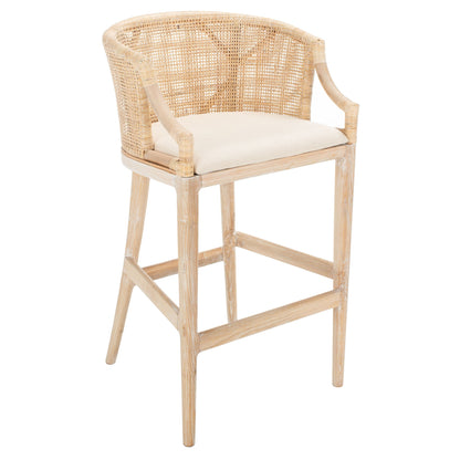 Tabouret de bar en rotin SAFAVIEH Virona de 76 cm (30 pouces) - 56,6 x 52,1 x 99 cm (22,3 L x 20,5 l x 39 h) - 56,6L x 52,1l x 99h