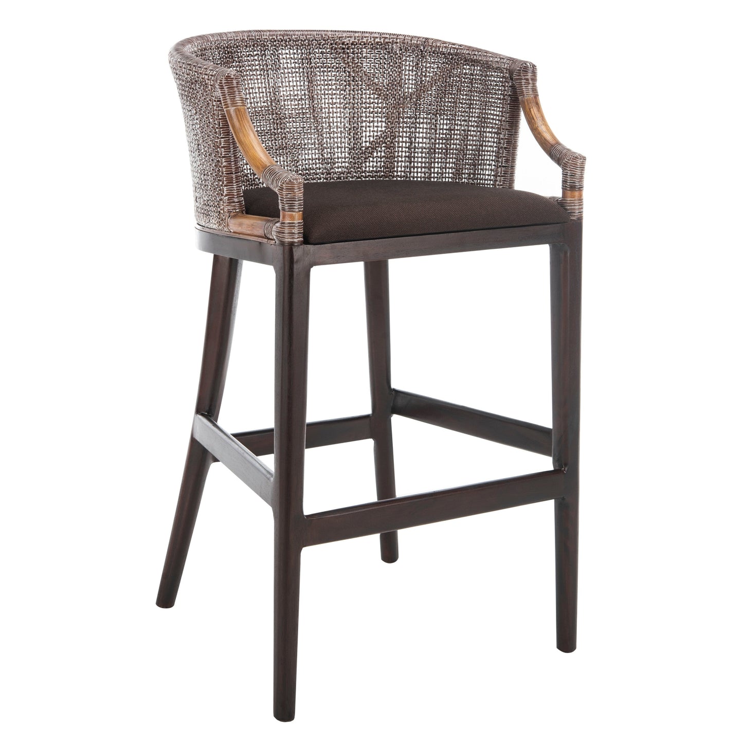 Tabouret de bar en rotin SAFAVIEH Virona de 76 cm (30 pouces) - 56,6 x 52,1 x 99 cm (22,3 L x 20,5 l x 39 h) - 56,6L x 52,1l x 99h