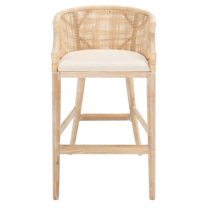 Tabouret de bar en rotin SAFAVIEH Virona de 76 cm (30 pouces) - 56,6 x 52,1 x 99 cm (22,3 L x 20,5 l x 39 h) - 56,6L x 52,1l x 99h