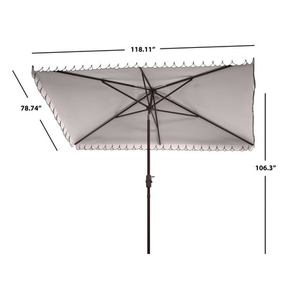 Parasol rectangulaire d'extérieur Zariah de SAFAVIEH, 6'x10', avec liseré