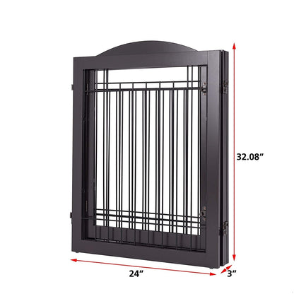 SPIRICH 96 inch Extra Wide 30 inches Tall Dog gate with Door Walk Through, Freestanding Wire Pet Gate,Pet Puppy Safety Fence